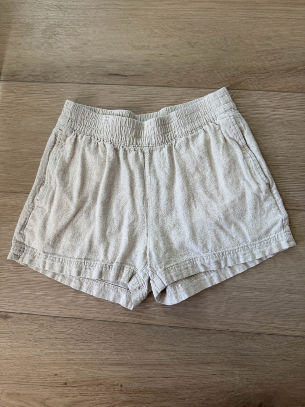 Old Navy Cream Terry Elastic-Waist Athletic Shorts
